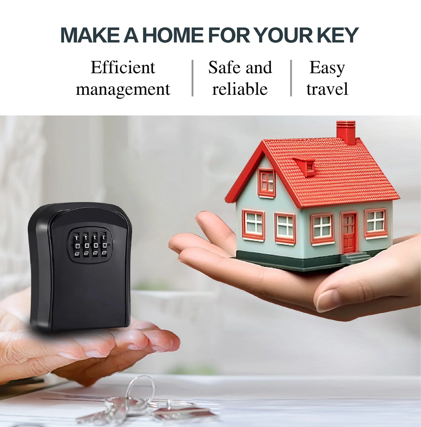 Secure Your Space with the Key Keeper Waterproof Combination Lock Box - 4 Digit Passwords for Up to 5 Keys, Perfect for Home or Office